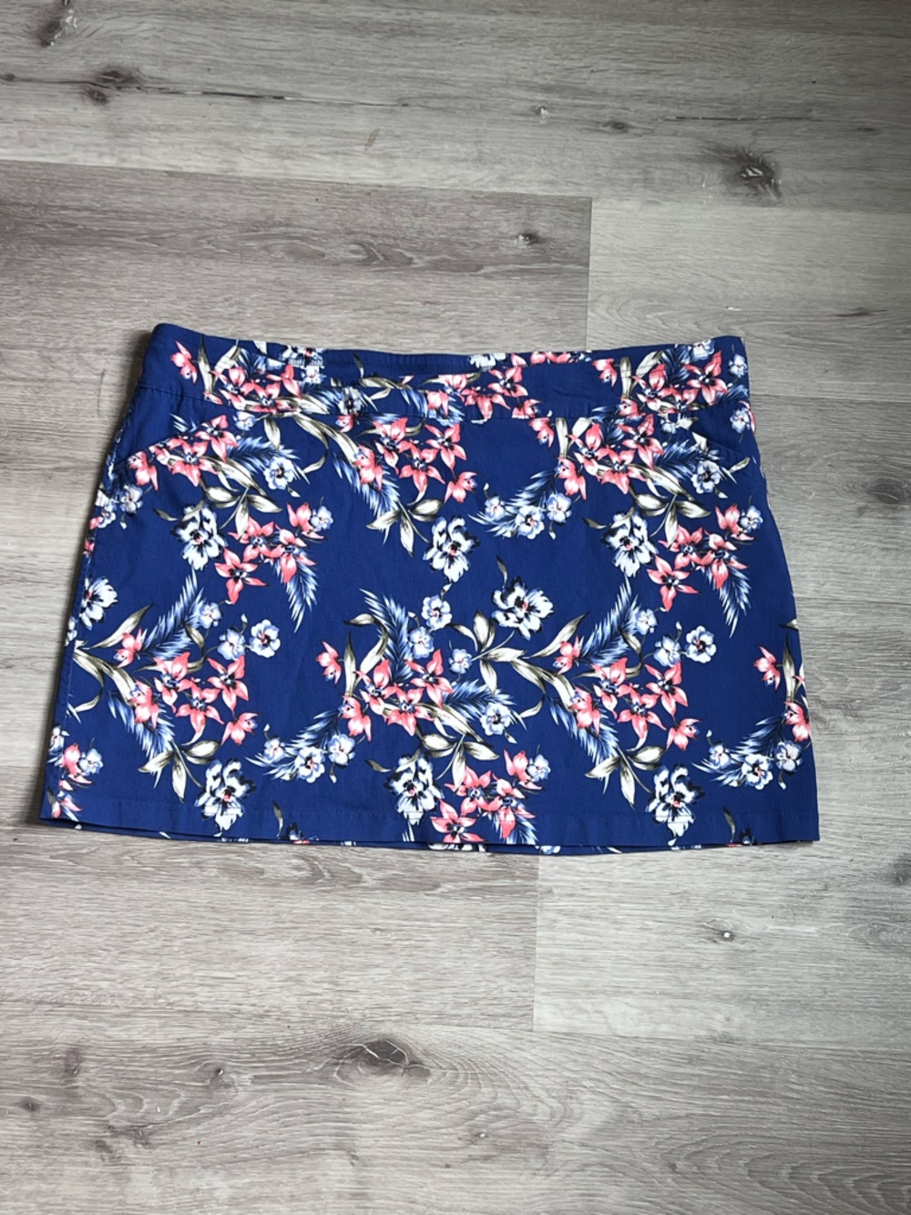 Mario Serrani Navy Floral Swim Skirt